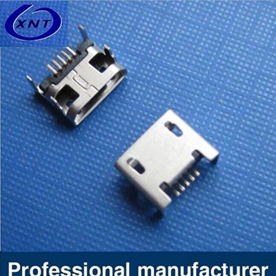 microUSB B type 5pin (焊腳:SMT, 外殼:DIP) 無翻邊