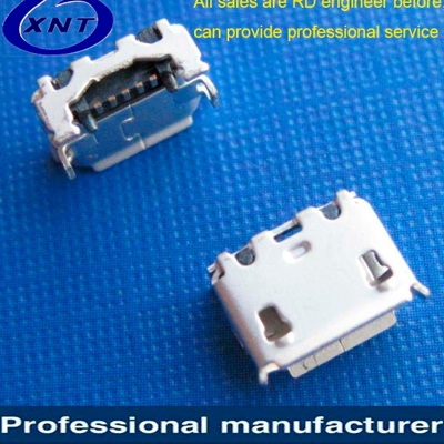 常熟microUSB B type 5pin (Soldering feet: SMT, Housing: DIP) Horns with pillars 3.90mm