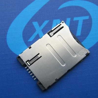 常熟SIM card seat push type 6+1pin with CD (normally closed) with positioning column